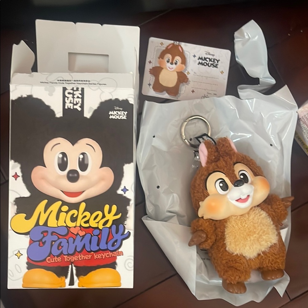 Disney Chip Plush Keychain - Adorable Brown and White